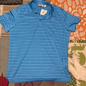 Puma Striped Golf Polo